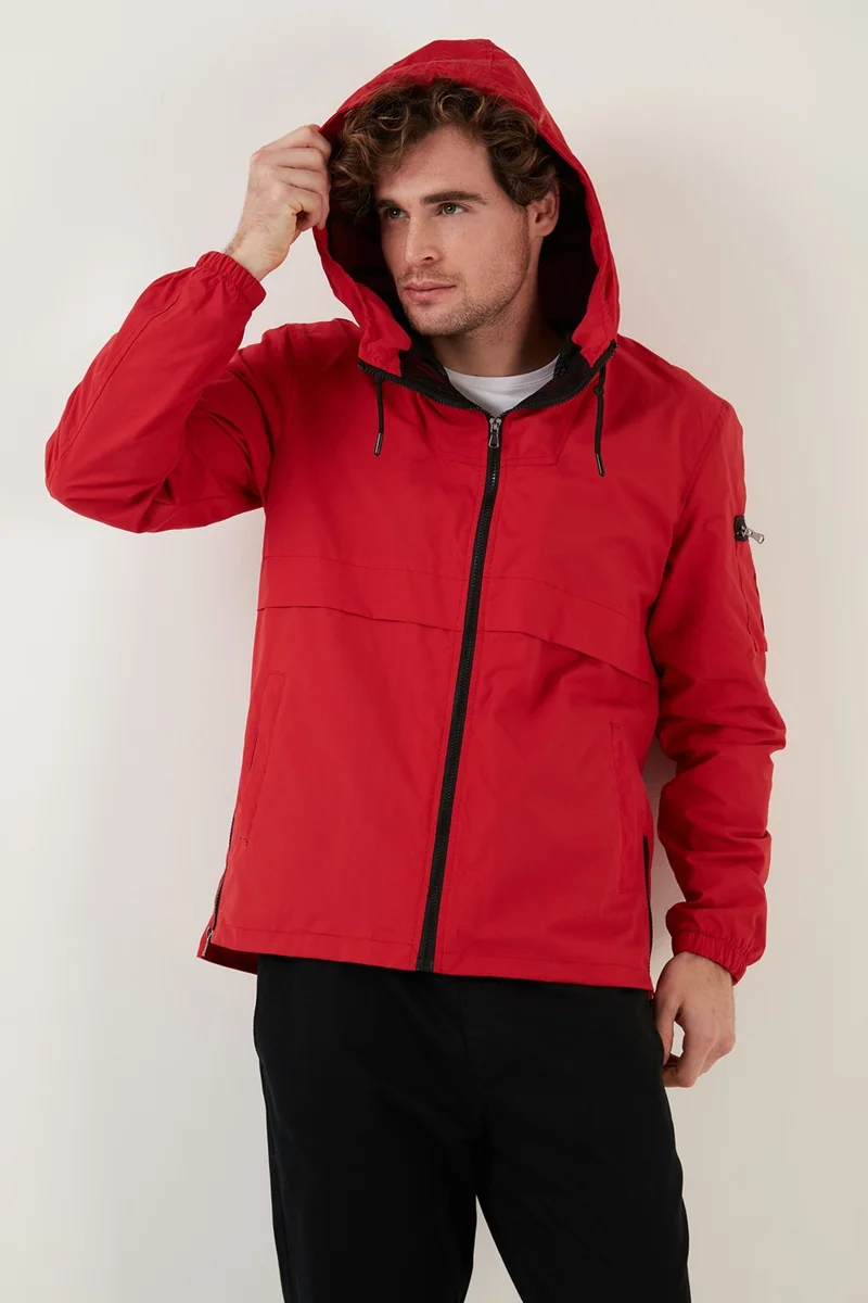 Buratti Hooded Zippered Pocket Coat Men's Coat 571232