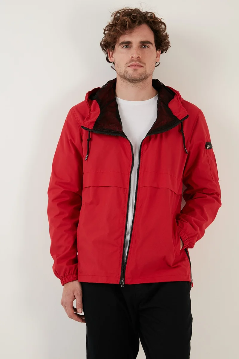 Buratti Hooded Zippered Pocket Coat Men's Coat 571232