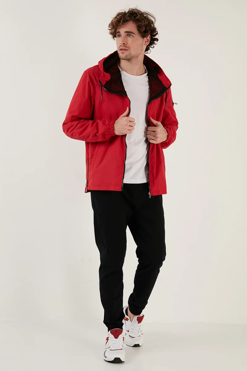 Buratti Hooded Zippered Pocket Coat Men's Coat 571232
