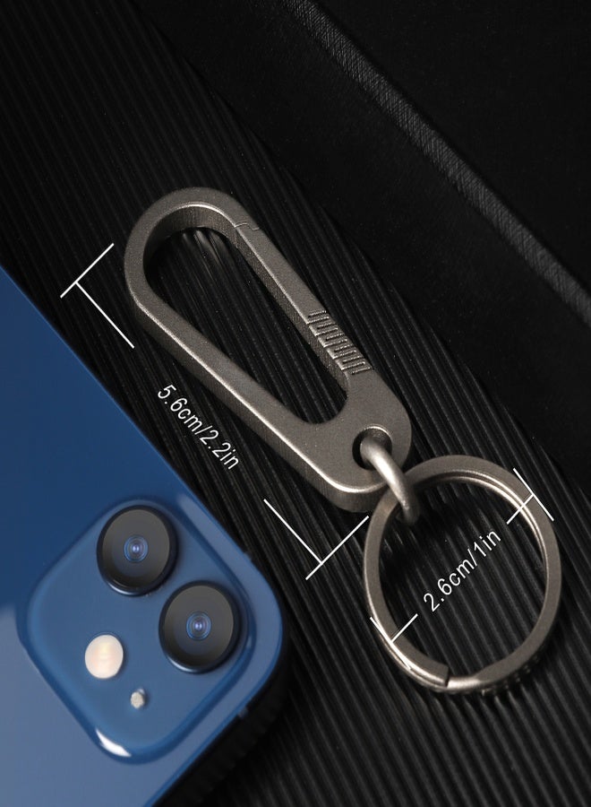 Keychain men's titanium alloy car key ring ring personalised creative key pendant waist hanging lock keychain key chain A models (with titanium ring) + horse mouth box packaging - Image 4
