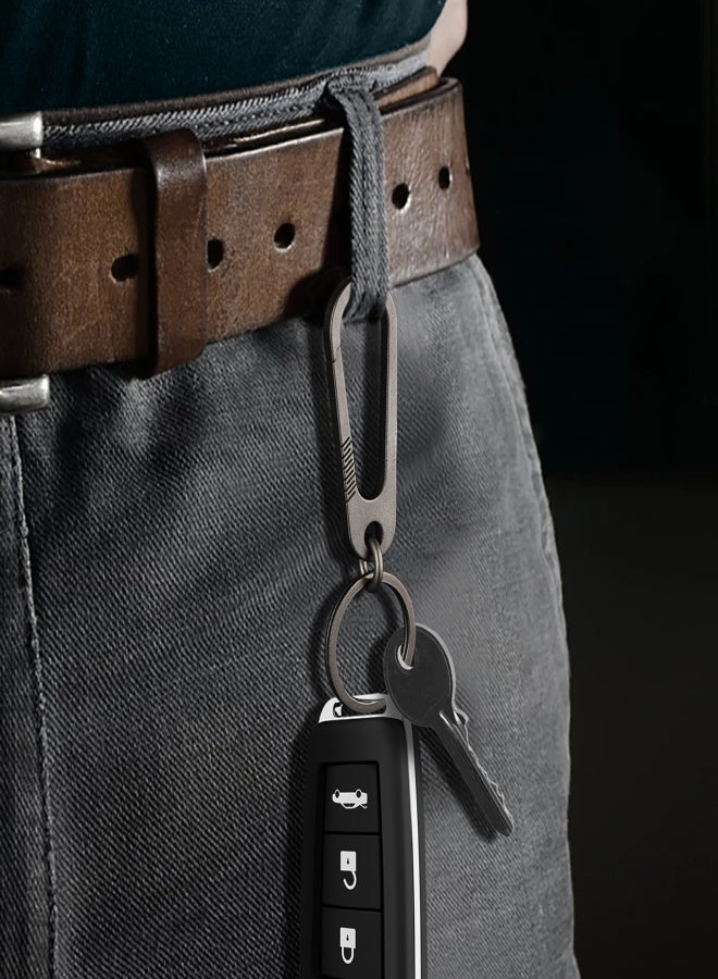 Keychain men's titanium alloy car key ring ring personalised creative key pendant waist hanging lock keychain key chain A models (with titanium ring) + horse mouth box packaging - Image 5