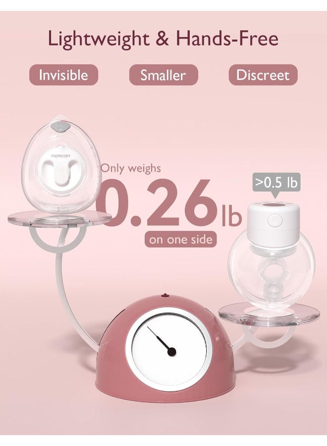 مام كوزي مضخة الثدي Momcozy V2 Ultra Light بدون استخدام اليدين، مضخة محمولة قوية مع 27 مجموعة ضخ، مضخة كهربائية مزدوجة محمولة منخفضة الضوضاء وغير مؤلمة، شفة 17/19/21/24/27 مم - Image 3