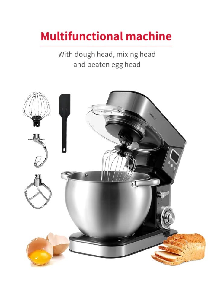 SOKANY SC-623E Stand Mixer 10L – 1500W Heavy-Duty Motor, Dough Hook, Whisk, Beater & Splash Guard - Image 3