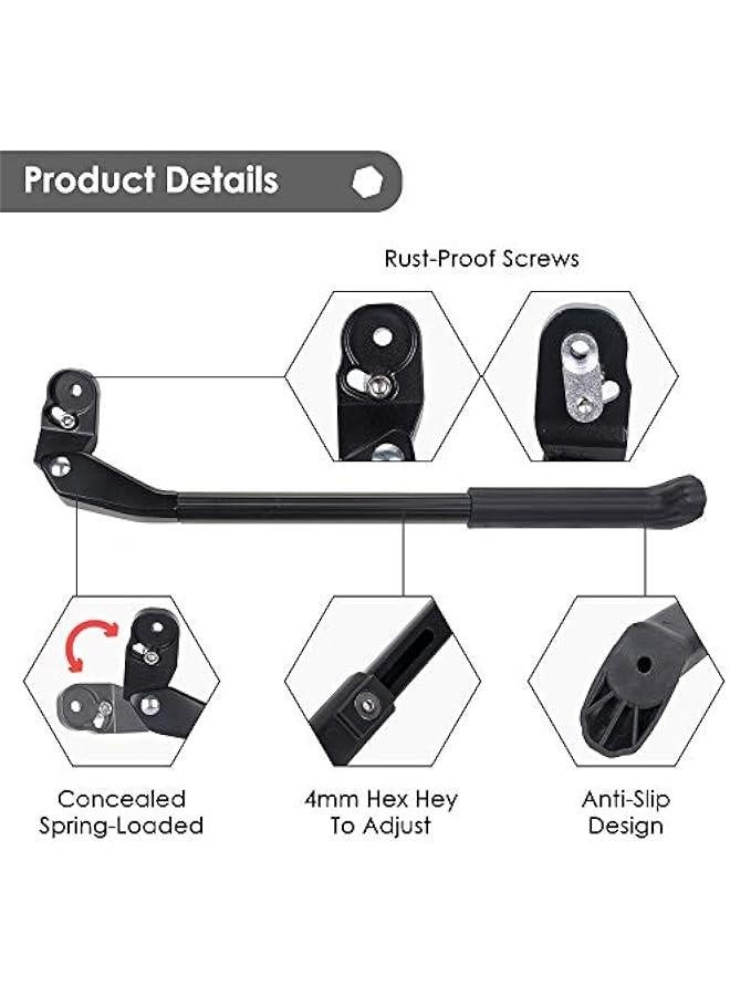 Generic Adjustable Bike Kickstand, Aluminum Alloy Bicycle Side Kickstand Quick Release Bike Side Stand Concealed Spring-Loaded Latch Non-Slip Rear Side for 24-27.5 Inch Mountain Bike and 700C 650C Road - Image 4
