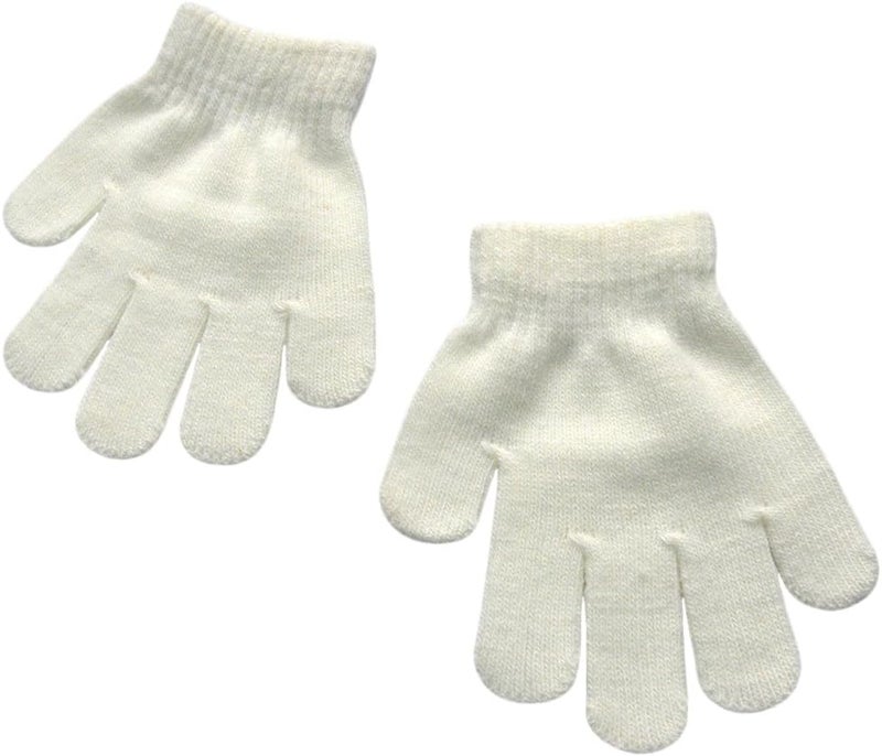 BaiX Little Kids Solid Winter Knitted Full Finger Gloves, 3-8 Years Old - Image 1