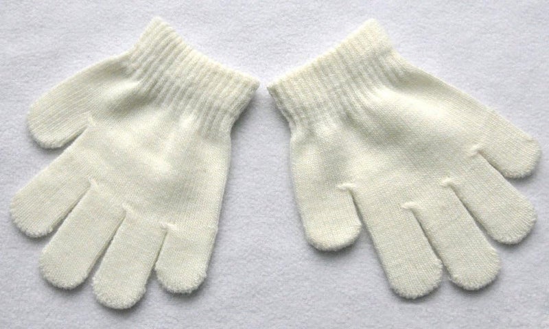 BaiX Little Kids Solid Winter Knitted Full Finger Gloves, 3-8 Years Old - Image 2