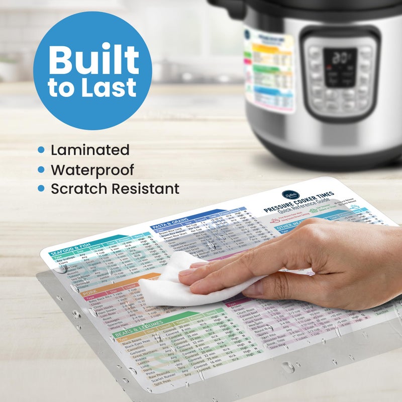 LOTTELI KITCHEN جدول أوقات الطهي لوعاء الطهي الفوري - ملحقات طنجرة الضغط أوقات الطهي - سهل الاستخدام والتنظيف مغناطيس قوي بالكيلوغرام - مجموعة مغناطيس ورقة الغش لوعاء الطهي الفوري دليل مرجعي سريع (أبيض) - Image 4