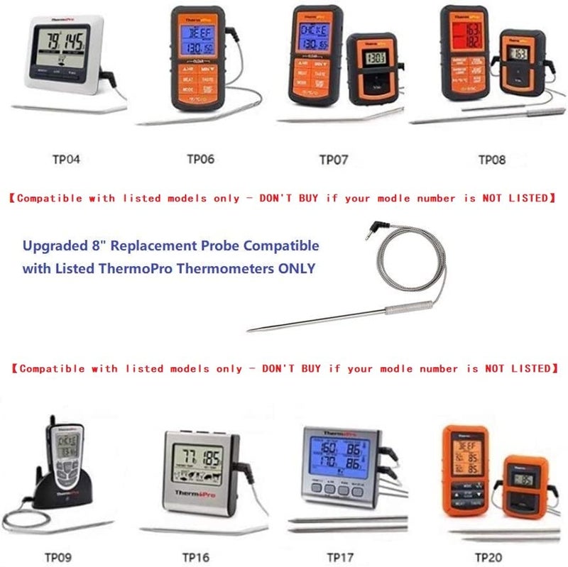 eBasics Meat Thermometer Probe Replacement Temperature Probe Compatible with Thermopro TP20, TP17, TP16, TP10,TP09, TP08, TP-08S, TP-07, TP06S, TP04, TP25, TP27, TP28, TP829, TP930 - Image 3