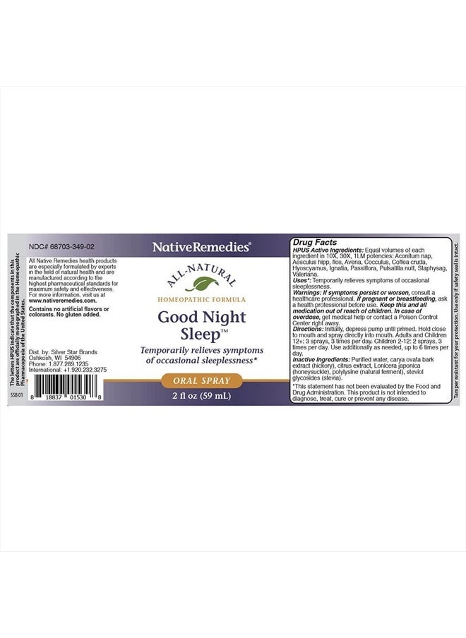 Native Remedies Good Night Sleep for Relief of Occasional Sleeplessness, 2 fl. oz.  - Image 4