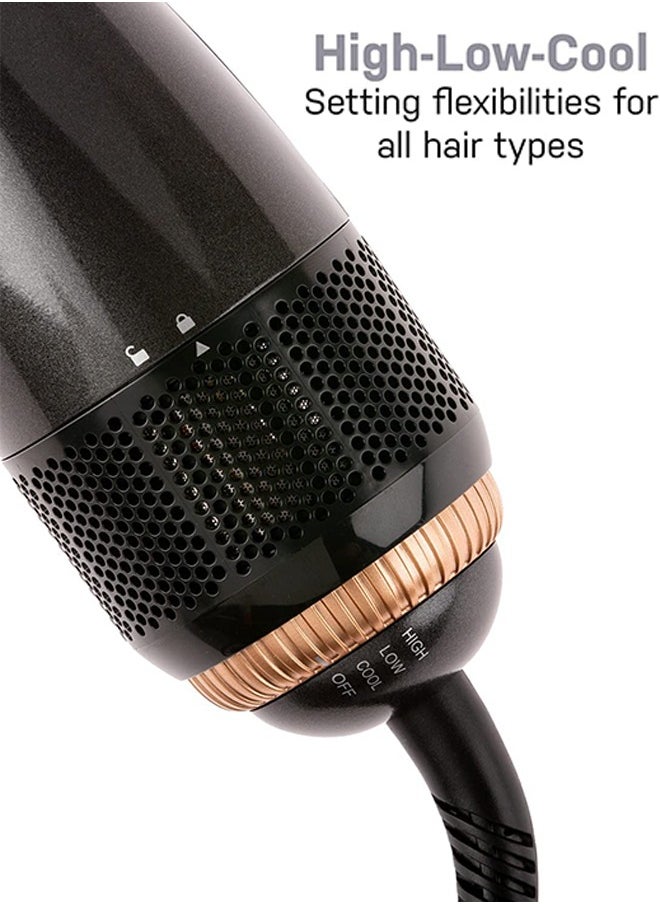 Generic - Hair Dryer Brush Ceramic Dryer And Styler 3 In 1 Professional Black/Beige - Image 1