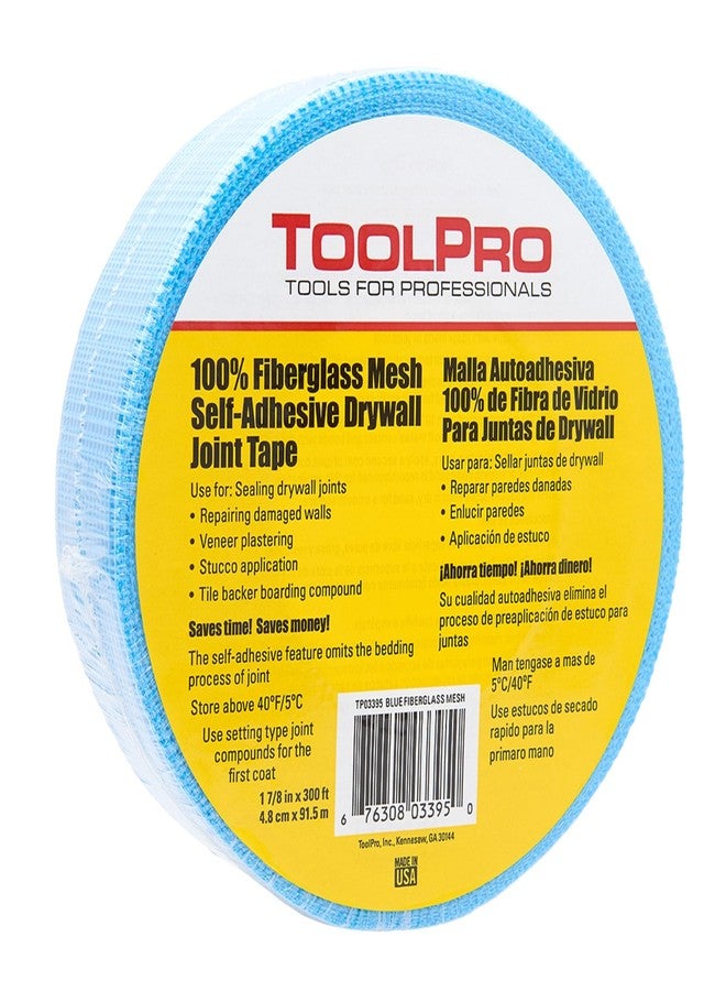 TOOLPRO Self- Adhesive Fiberglass Mesh Drywall Tape for Sealing Drywall Joints. (1, Blue) - Image 1