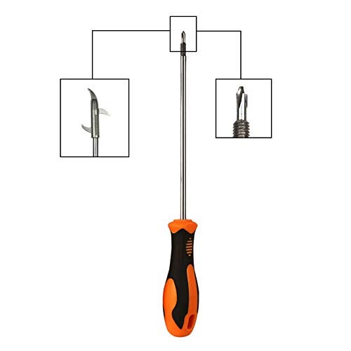 lasenersm 1 Piece Car Tire Cleaning Hook Car Tire Clear Stone Hook Car Tire Stones Remover Hooks Auto Tyre Protector Repair Tools Auto Tyre Protector Groove Stones Remover Hooks with Storage Bag(Orange, Black) - Image 4