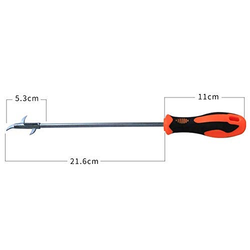 lasenersm 1 Piece Car Tire Cleaning Hook Car Tire Clear Stone Hook Car Tire Stones Remover Hooks Auto Tyre Protector Repair Tools Auto Tyre Protector Groove Stones Remover Hooks with Storage Bag(Orange, Black) - Image 2