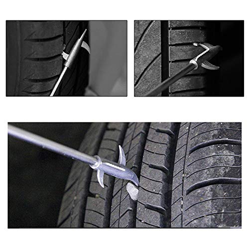 lasenersm 1 Piece Car Tire Cleaning Hook Car Tire Clear Stone Hook Car Tire Stones Remover Hooks Auto Tyre Protector Repair Tools Auto Tyre Protector Groove Stones Remover Hooks with Storage Bag(Orange, Black) - Image 5