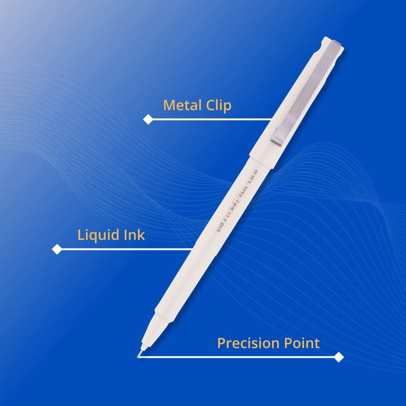 PILOT Hi-Tecpoint O5 0.5mm Extra Fine Point Roller Ball Pen | Pack Of 10 (7 Blue + 2 Black + 1 Red) - Image 2