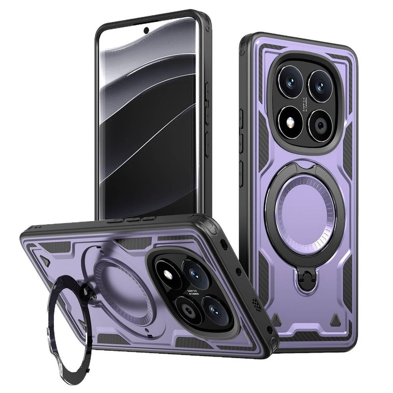 MS TPU+PC MagSafe Case for Redmi Note 14 Pro with Drop Protection and Kickstand plus Shockproof plus Strong Magnetic in Purple - Image 1