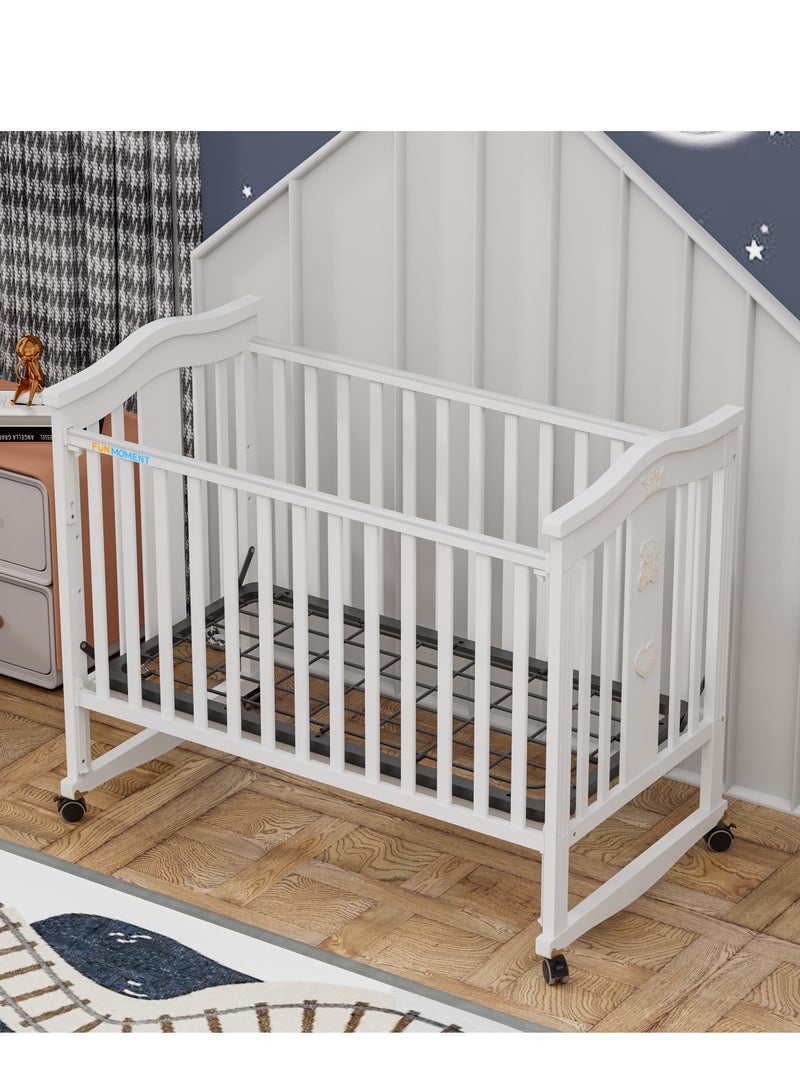 لحظة مرح سرير خشبى للاطفال هزاز  بتصميم مميز و جديد مع كفرات و ناموسية 120× 60سم - Image 3