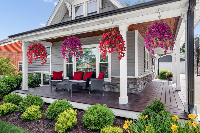 HyeFlora Artificial Fake Hanging Hibiscus Flowers Plants Baskets for Outdoor Decoration, Faux Silk Hibiscus Long Vines in Planter UV Resistant Realistic Flowers for Outside Porch Patio Home Decor, Pink - Image 4