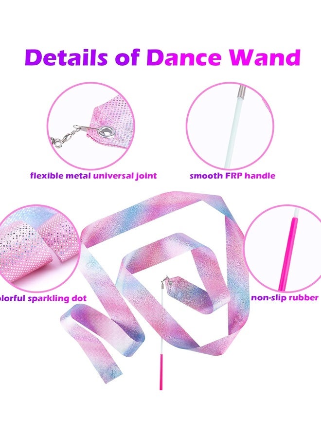 3PCS Sparkly Dance Ribbon,6.6 Ft Twirl Streamer Ribbon Dancer Wands for Kids Girls Class Talent Shows - Image 3