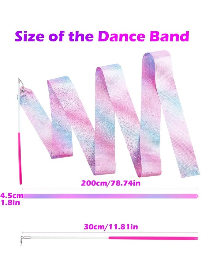3PCS Sparkly Dance Ribbon,6.6 Ft Twirl Streamer Ribbon Dancer Wands for Kids Girls Class Talent Shows - Image 2
