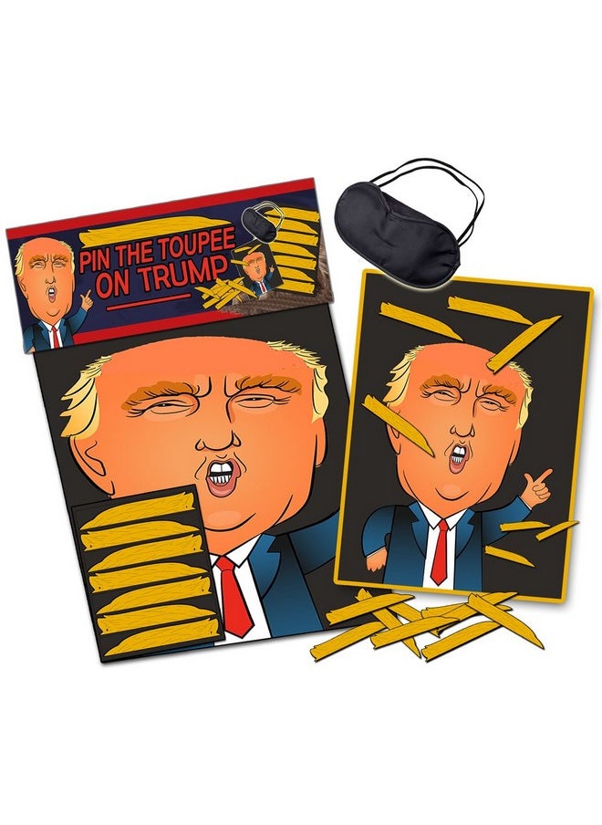 Gears Out - Pin The Toupee On Trump Party Game Donald Trump Gag Gift Funny Political Gifts Free Blindfold Mask White Elephant Ideas Secret Santa Weird Trump Gifts Political Novelty Gifts Republican Democrat - Image 1