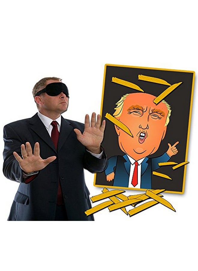 Gears Out - Pin The Toupee On Trump Party Game Donald Trump Gag Gift Funny Political Gifts Free Blindfold Mask White Elephant Ideas Secret Santa Weird Trump Gifts Political Novelty Gifts Republican Democrat - Image 1