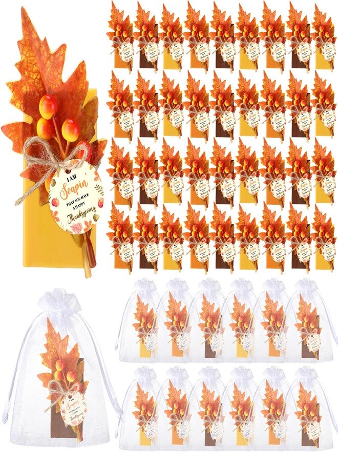 Swiffen 48 Set Fall Thanksgiving Bar Soap Party Favors Mini Hand Soaps Gifts Bulk with Bags Guests Thank You Return Gift for Thanksgiving, Wedding, Bridal Showers, Baby Shower - Image 1