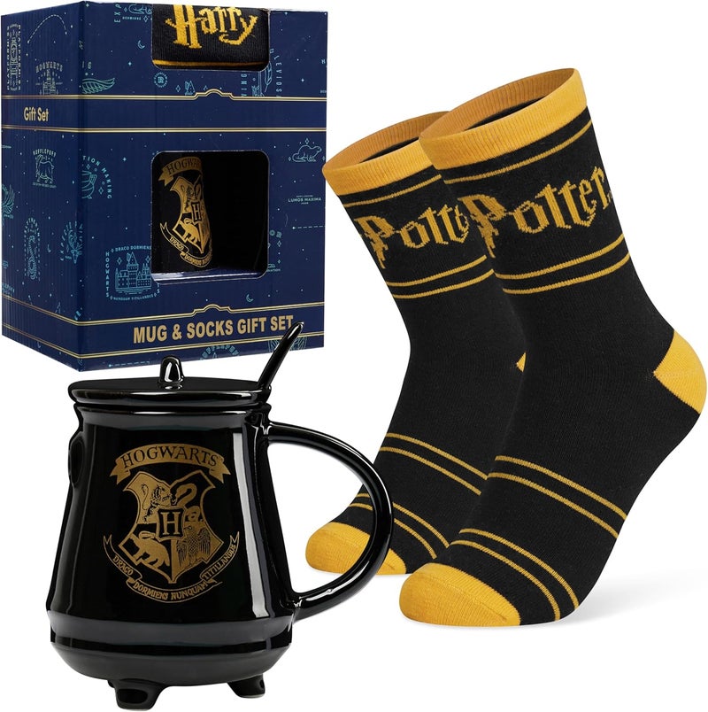 Harry Potter Mug & Socks Gift Set - Official Ceramic Mug & Cotton Socks, 450ml, Fits UK 2.5-7.5, Gryffindor, Hogwarts, Home, Everyday, Reusable, 5056789903624 - Image 1