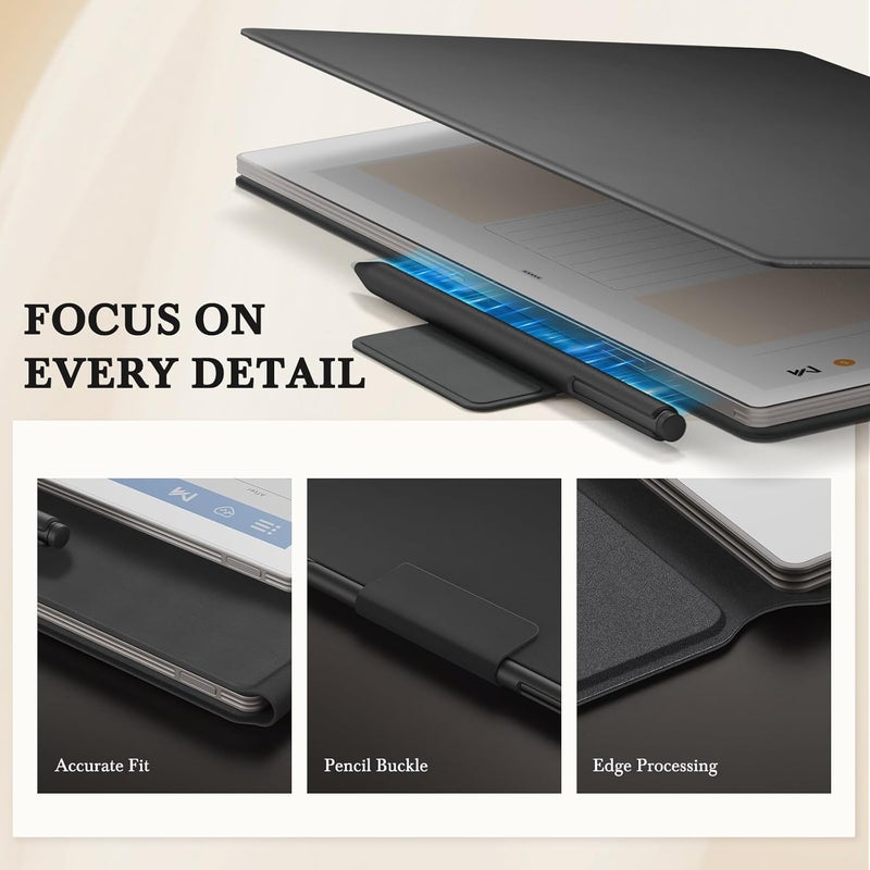 Ayotu Case for Remarkable Paper Pro, Premium PU Leather Book Folio with Pen-Buckle, Smart Magnetic Cover Only for Remarkable Paper Pro 11.8 inch, Bundle with Premium Membership (Black) - Image 4