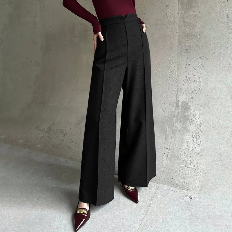 European Style High Waist Straight Flared Pants for Women - Image 3