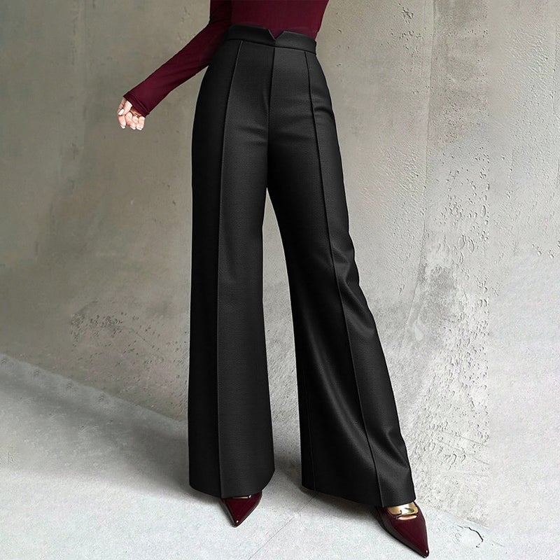European Style High Waist Straight Flared Pants for Women - Image 1