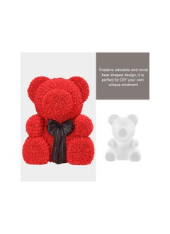 WYBOT Craft Foam Bear 35cm Styrofoam Polystyrene Modelling Foam Shapes White Bear Figure Mold Cake Topper for DIY Rose Bear Flower Xmas Wedding Centerpiece  - Image 3