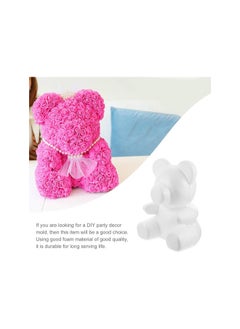 WYBOT Craft Foam Bear 35cm Styrofoam Polystyrene Modelling Foam Shapes White Bear Figure Mold Cake Topper for DIY Rose Bear Flower Xmas Wedding Centerpiece  - Image 2