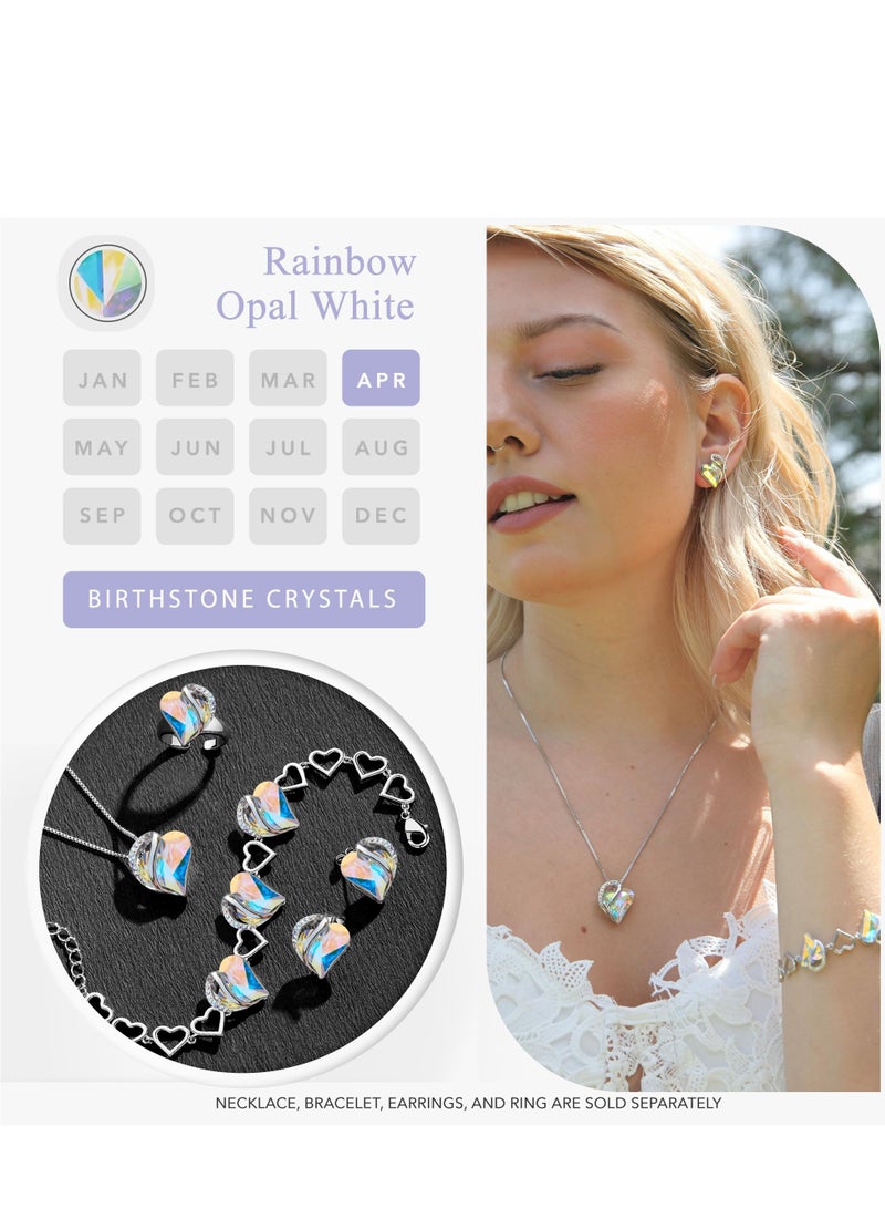 هدايا عيد الأم للزوجة، قلائد للنساء، قلادة قلب الحب اللانهائي مع كريستالات جوهرة الميلاد، سلسلة مطلية بالفضة مقاس 18 + 2 بوصة، مجوهرات عيد ميلاد لصديقتك وأمها وهي - Image 4