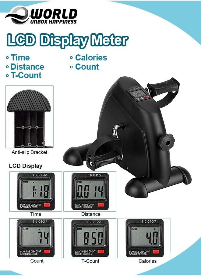 Eworld - Portable Electric Mini Exercise Bike Pedal Exerciser with LCD Display for Cardio with Adjustable Resistance - Image 1