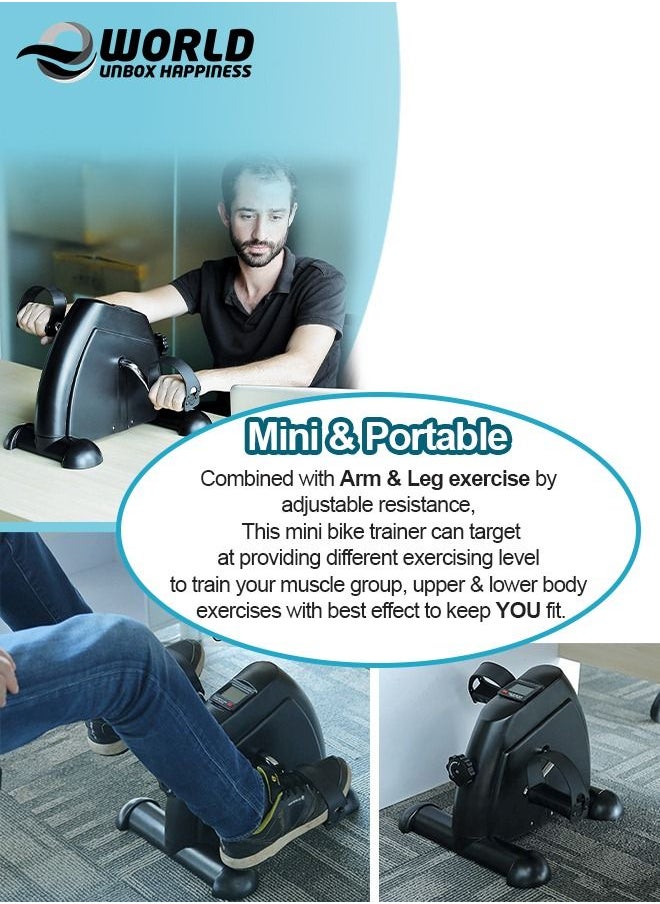 Eworld - Portable Electric Mini Exercise Bike Pedal Exerciser with LCD Display for Cardio with Adjustable Resistance - Image 1