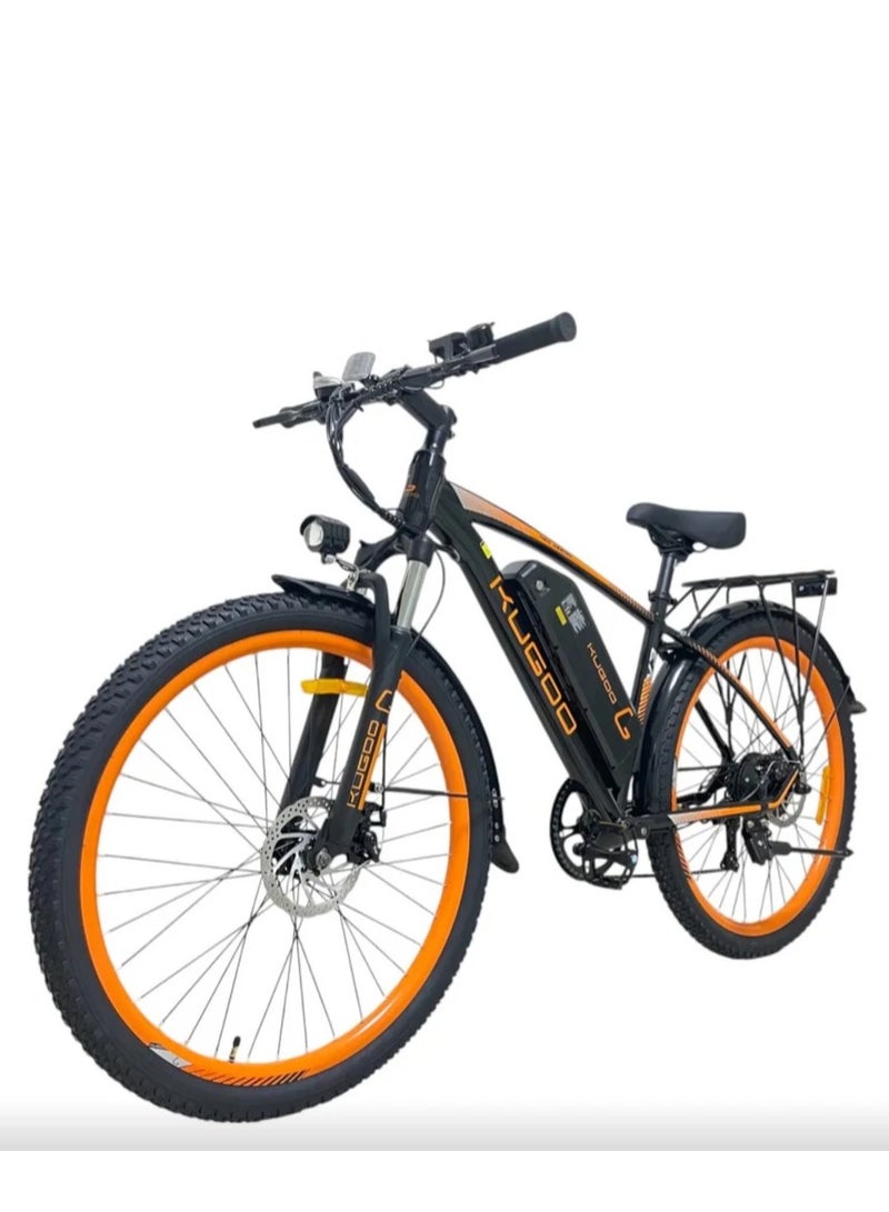 كي يو جي أو أو دراجة كوغو V3 الكهربائية للمدينة – محرك خلفي عالي السرعة بقدرة 350 واط، بطارية ليثيوم قابلة للإزالة 48 فولت 13 أمبير/ساعة، سرعة قصوى تصل إلى 45 كم/س، مدى قيادة حوالي 45 كم، فرامل قرصية مزدوجة، شوكة تعليق أمامية، هيكل من سبيكة الألومنيوم، إطارات لجميع التضاريس مقاس 27.5 بوصة، شاشة LED مع مصباح أمامي، مقاومة للماء بمعيار IP54 - Image 1