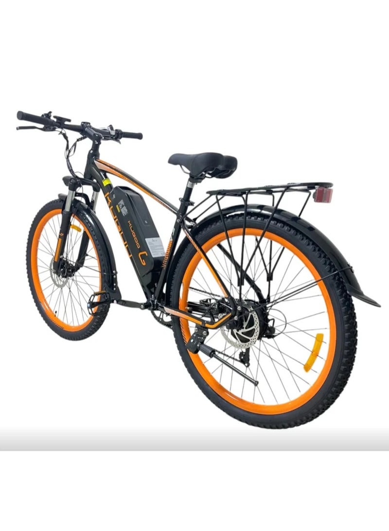 كي يو جي أو أو دراجة كوغو V3 الكهربائية للمدينة – محرك خلفي عالي السرعة بقدرة 350 واط، بطارية ليثيوم قابلة للإزالة 48 فولت 13 أمبير/ساعة، سرعة قصوى تصل إلى 45 كم/س، مدى قيادة حوالي 45 كم، فرامل قرصية مزدوجة، شوكة تعليق أمامية، هيكل من سبيكة الألومنيوم، إطارات لجميع التضاريس مقاس 27.5 بوصة، شاشة LED مع مصباح أمامي، مقاومة للماء بمعيار IP54 - Image 2