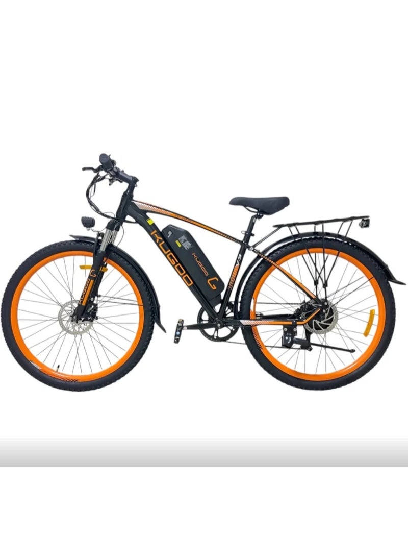 كي يو جي أو أو دراجة كوغو V3 الكهربائية للمدينة – محرك خلفي عالي السرعة بقدرة 350 واط، بطارية ليثيوم قابلة للإزالة 48 فولت 13 أمبير/ساعة، سرعة قصوى تصل إلى 45 كم/س، مدى قيادة حوالي 45 كم، فرامل قرصية مزدوجة، شوكة تعليق أمامية، هيكل من سبيكة الألومنيوم، إطارات لجميع التضاريس مقاس 27.5 بوصة، شاشة LED مع مصباح أمامي، مقاومة للماء بمعيار IP54 - Image 3