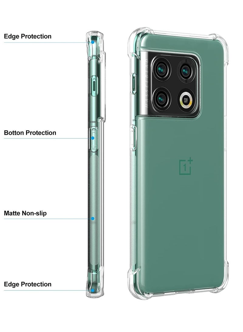 BORTONY Oneplus 10T 5G Case Clear Case with 2pcs Screen Protector Reinforced Corners TPU Shock-Absorption Flexible Cell Phone Cover for Oneplus 10T - Image 4