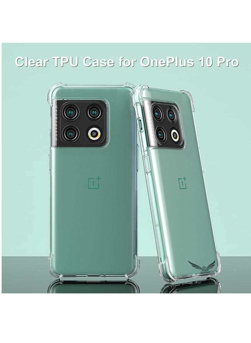 BORTONY Oneplus 10T 5G Case Clear Case with 2pcs Screen Protector Reinforced Corners TPU Shock-Absorption Flexible Cell Phone Cover for Oneplus 10T - Image 3