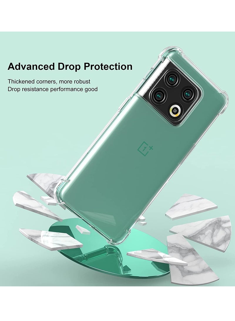 BORTONY Oneplus 10T 5G Case Clear Case with 2pcs Screen Protector Reinforced Corners TPU Shock-Absorption Flexible Cell Phone Cover for Oneplus 10T - Image 2