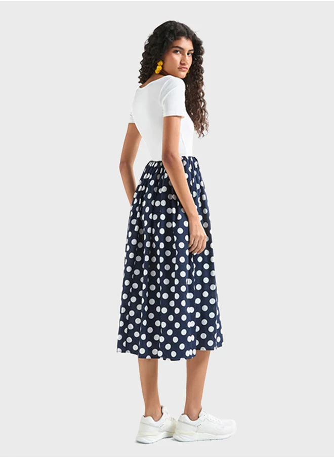 فاف Polka Dot Print Dress