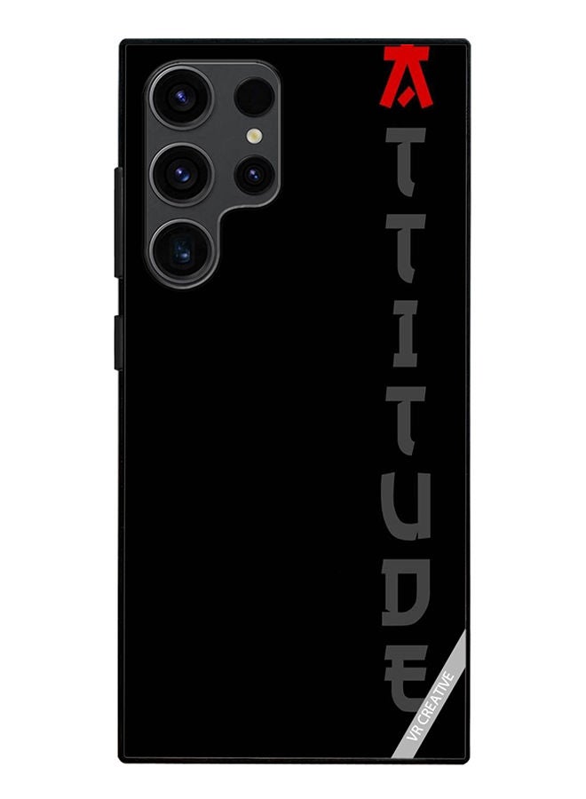 VR CREATIVE Protective Case Cover For Samsung Galaxy S23 Ultra 5G Black With Text Design Multicolour - Image 1