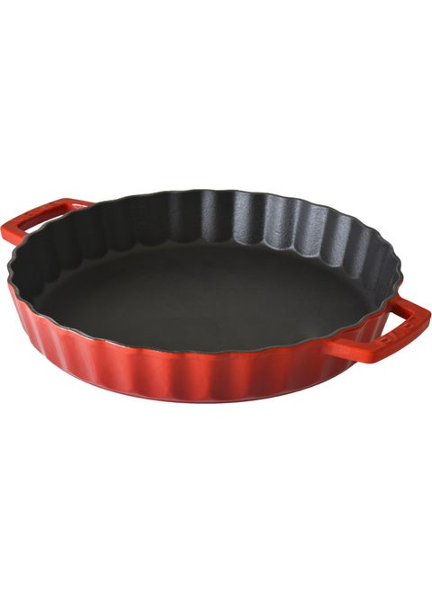Cast Round Tray. Diameter 30CM. - Red