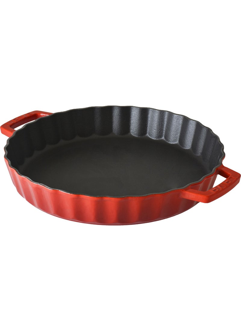 Lava Cast Round Tray. Diameter 30CM. - Red 