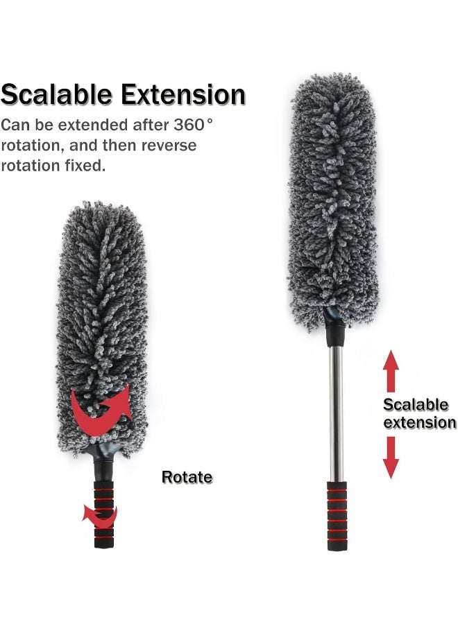 Biella Microfiber Car Dashboard Duster Retractable Dust Cleaning Brush With Long Extendable Handle For Car, Truck, Suv, Rv And Motorcycle, Car Interior Exterior Accessories Etc  - Image 4