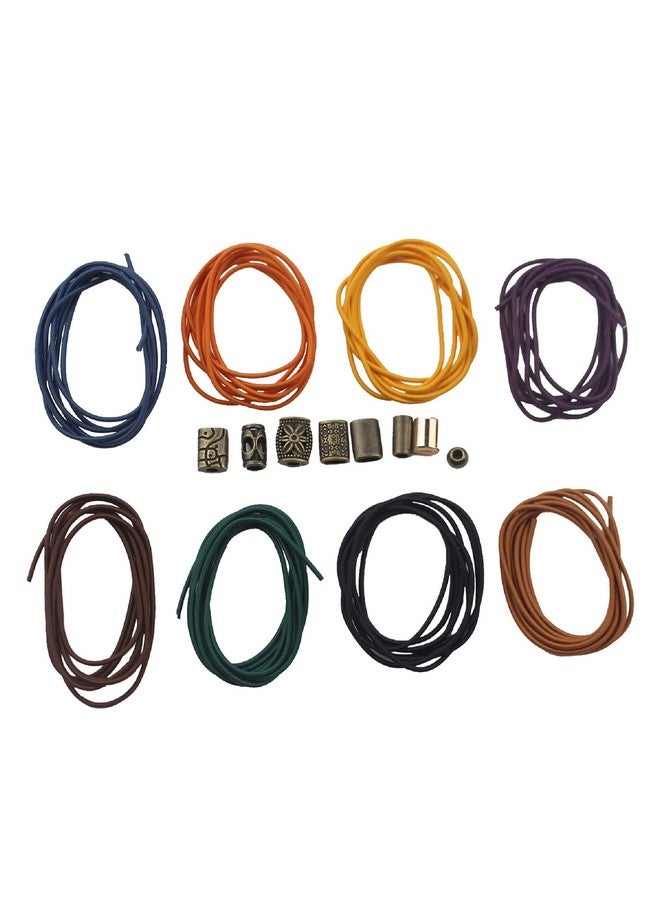 Dwpetzo 8 pcs Elastic Bands for TN Traveler Notebook,8.8 Yard Elastic Rubber Cords with 8 Decorative Toggles DIY Repair Kit for Refillable Leather Traveler's Journal - Image 1