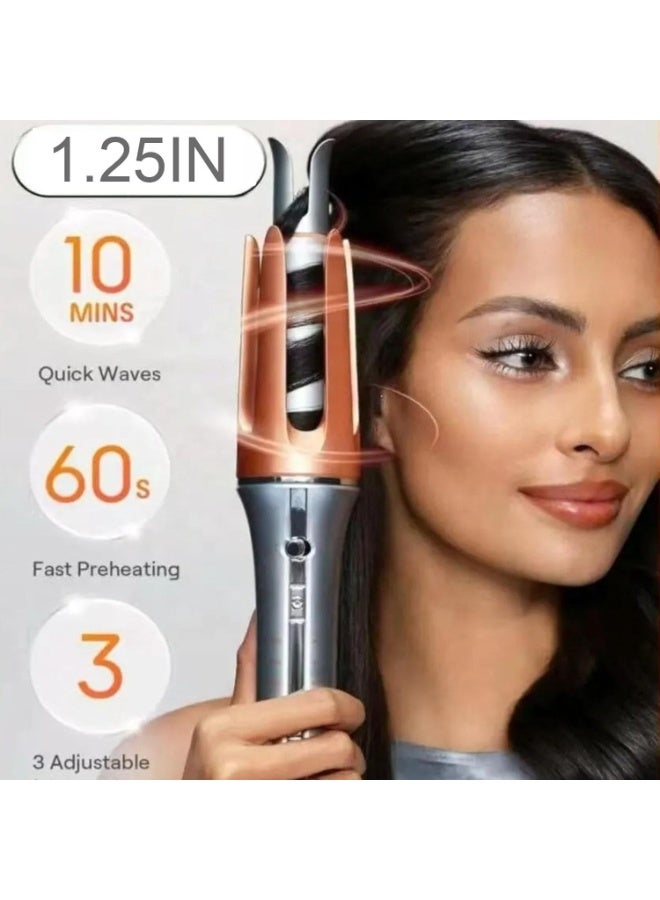 PEETTA Automatic Rotating Hair Curler 1.25 Inch – Ceramic Curling Iron with Fast 60s Heat Up, 3 Adjustable Temperature Settings - Image 3