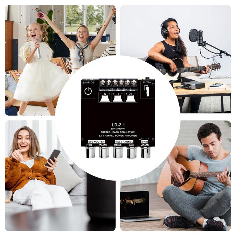 2 قناة 1 لوحة مضخم صوت لاسلكي وحدة استقرار صوت عالي الدقة لاستخدام المسرح المنزلي سيارة الاستوديو - Image 4